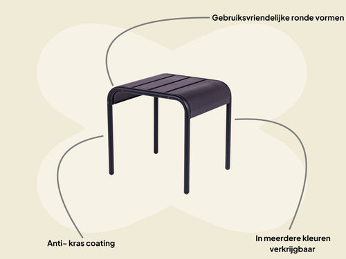 MaximaVida metalen bijzettafel krukje  Max 45 cm zwart