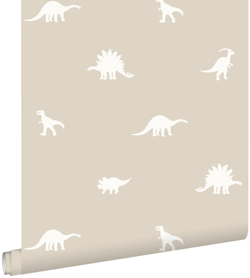 ESTAhome behang dinosaurussen beige - 53 cm x 10.05 m - 139508