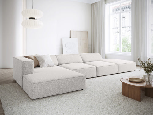 Cosmopolitan Design linker hoekbank Arendal 5-zits, chenille, lichtgrijs - 166x341x70cm