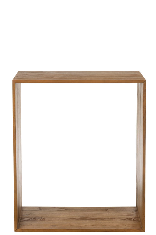 J-Line wandrek Kubus  - hout - bruin