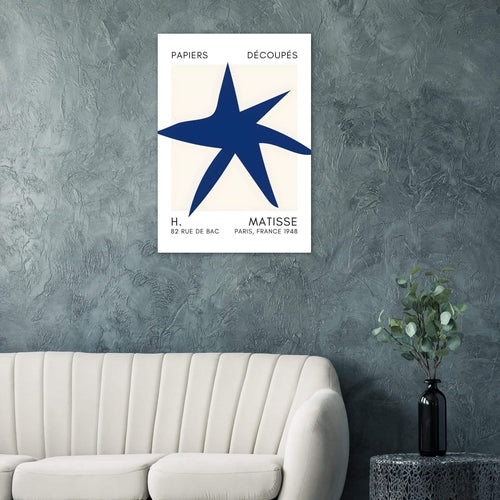 Artfulprints Poster Matisse – Star of the sea navy blue II   - 30x40 cm - Blauw