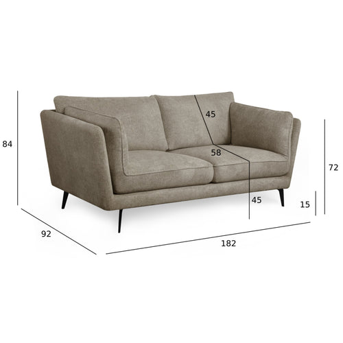 Furnhouse 2-zitsbank Bari - Taupe - Stof - 92x182x84