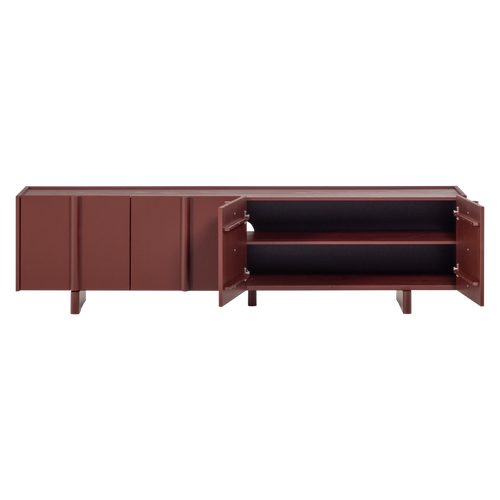WOOOD tv-meubel Basu - Grenen - Bordeauxrood - 53x200x46