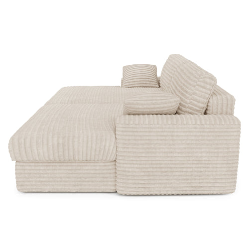 Premium Interiors - Sofa PLUM - xxl ribfluweel crème 260cm