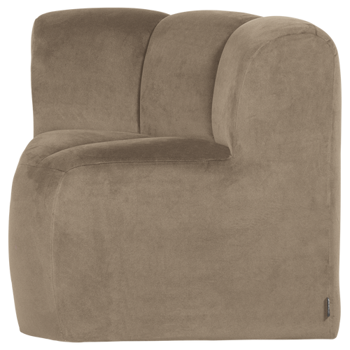 WOOOD eetbank hoek met rugleuning Mojo - Velvet - Khaki - 83x83x83