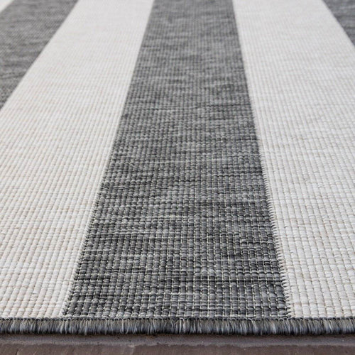 Eva Interior Buitenkleed Stripes Grijs/Wit dubbelzijdig - 200 x 290 cm - vtwonen shop
