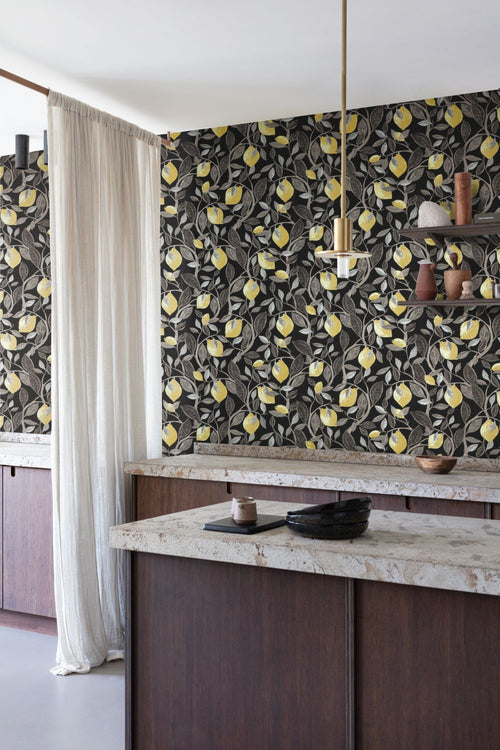 Masureel behang bladeren zwart - 53 cm x 10.05 m - 631014 - vtwonen shop