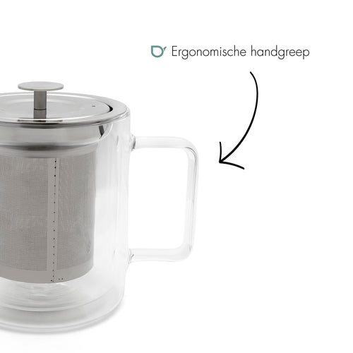 Bredemeijer - Theepot San Remo 1,0L dubbelwandig glas - vtwonen shop