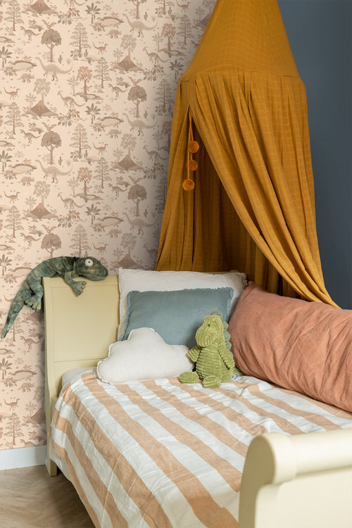 ESTAhome behang dinosaurussen beige - 50 x 900 cm - 131659 - vtwonen shop