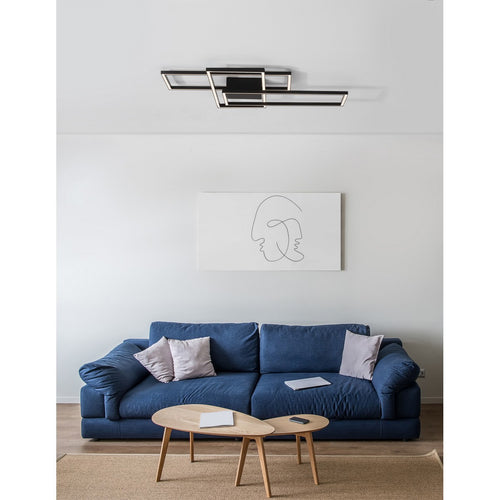 Merano Atlanta Geïntegreerde LED Semi Flush Light Mat Zwart Aluminium LED 55W 3550Lm 3000K