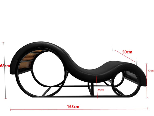 FurniLux Product Tantra Elysium - Tantra Stoel - Zwart - Synthetisch leer - Stijlvolle Bank voor Ontspanning - 163 x 43 x 68cm - vtwonen shop
