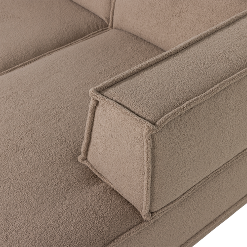 WOOOD chaise longue bank rechts Manu - Teddy - Taupe - 73x286x160