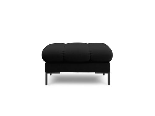 Cosmopolitan Design Poef Bali structurele stof, zwart - 60x60x41cm