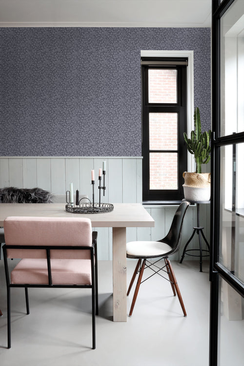 ESTAhome behang bloemetjes blauw - 50 x 900 cm - 131668 - vtwonen shop