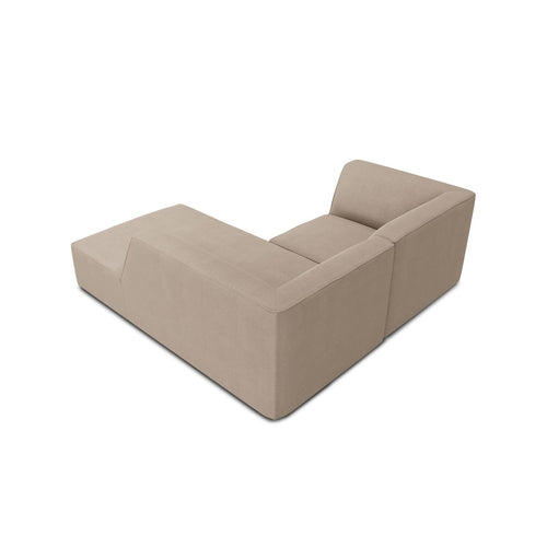 Cosmopolitan Design - Modulaire hoekbank rechts Siena 3-zits, structurele stof donkerbeige - 180x186x69cm