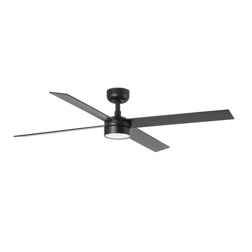 Faro Rudder Rudder inbouw plafondventilator 132 cm LED matzwart, walnootkleurige bladen CCT, 4 omkeerbare bladen