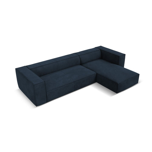 Cosmopolitan Design - Rechter hoekbank Turin 5-zits, structurele stof donkerblauw - 173x290x68cm