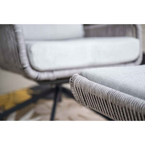 Garden Impressions loungestoel Bosh zand draaibaar incl. voetenbank