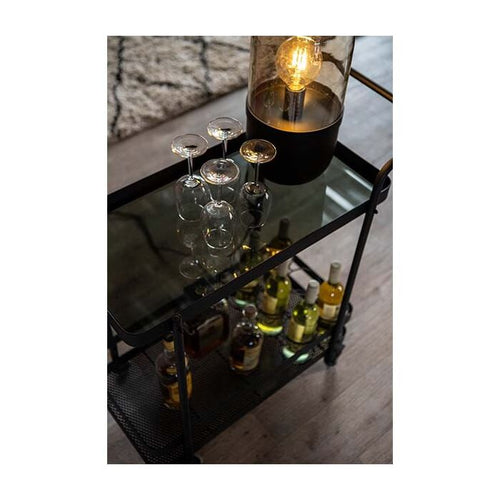 FurniLux Maverick Tafellamp Zwart -  Industrieel Design - 20x20x43cm - vtwonen shop