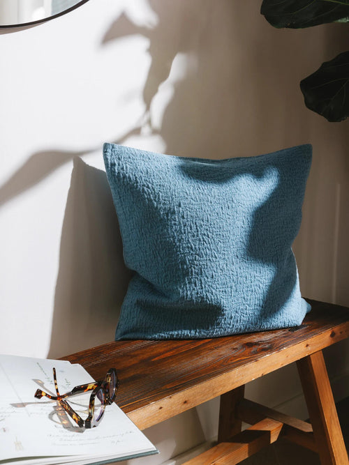 benuta kussenhoes Carmo - blauw - 45x45 cm