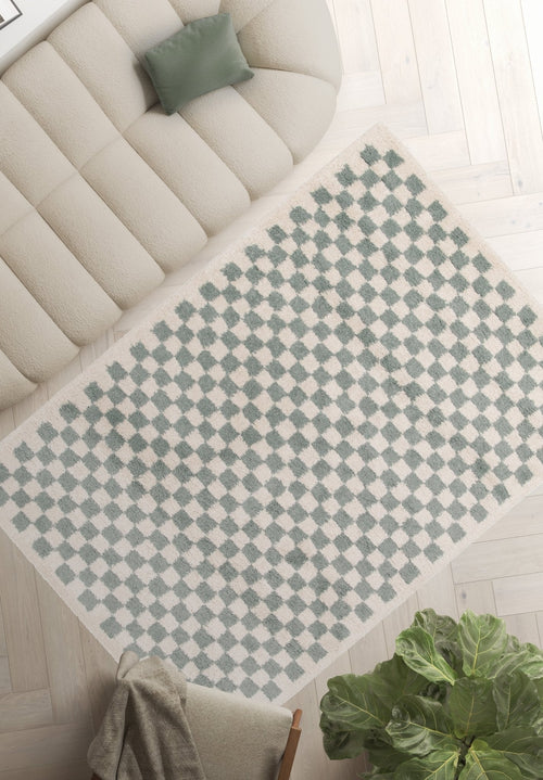 AFK Living vloerkleed Checkers - zeer zacht - groen - 160 x 230 cm - vtwonen shop
