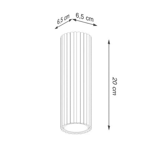 Sollux Lighting Plafondlamp KARBON 20 beige - 6,5x6,5x20cm