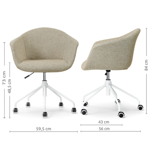 Nolon Nout-Otis bureaustoel taupe melange - wit onderstel - vtwonen shop