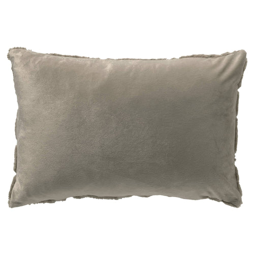QUINN - kussenhoes 40x60 cm - bontlook - gewatteerd bloemmotief - Driftwood - taupe