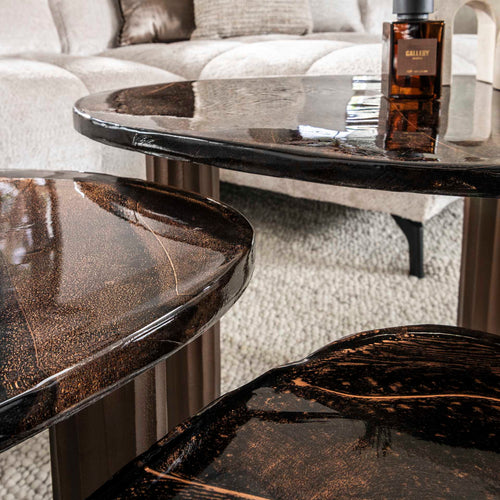 Giga Meubel Salontafel Eclipse - Koper Glas - 62x45x40cm - vtwonen shop