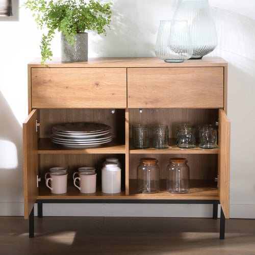 Calicosy - LENNY Dressoir 2 deuren - Eiken - 40x90x80 cm