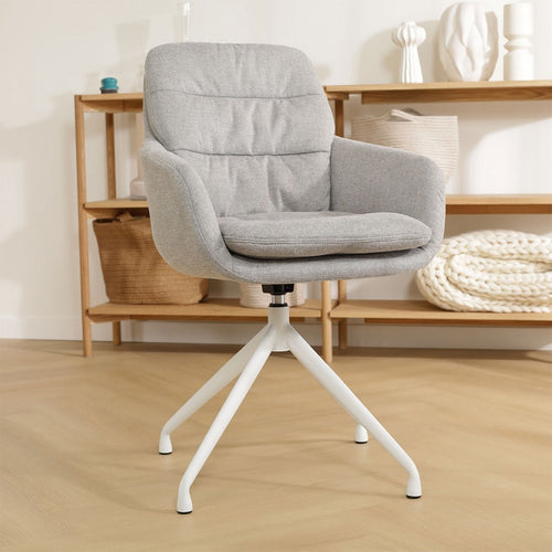 Nolon Nola-Mia Draaibare Eetkamerstoelen Grijs - Wit - set van 2 - vtwonen shop