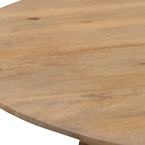 Giga Meubel Eettafel Oslo Rond - Mangohout - Naturel - 90x90x76cm - vtwonen shop