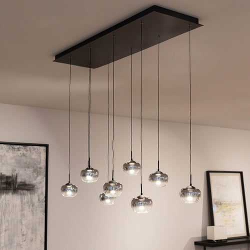 Atmooz hanglamp Sakima - zwart - 120 x 35 x H 100 cm - geïntegreerde led