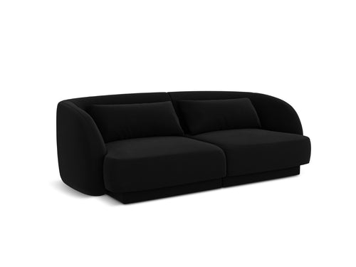Cosmopolitan Design Bank Tulum 2-zits, flueel, zwart - 90x180x70cm
