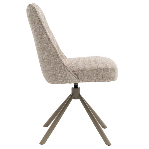 DÉJA Living Eetkamerstoel Meau - Beige/Taupe - Draaibaar - Set van 2 - vtwonen shop