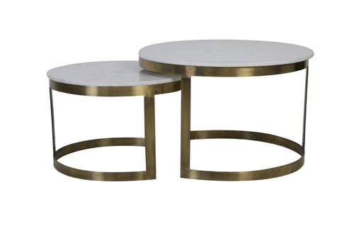 Light & Living salontafel PERLATO - Ø75x47cm - wit - Set van 2 - vtwonen shop