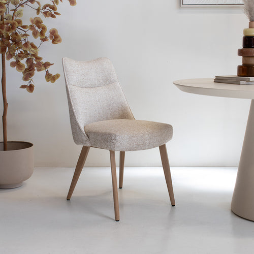 DÉJA Living Eetkamerstoel Meau - Beige/Naturel - Zithoogte 47cm - Set van 2 - vtwonen shop