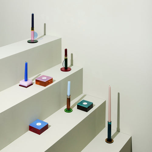 Hübsch theelichthouder Flux - kristal - 10x10xh4cm - vtwonen shop