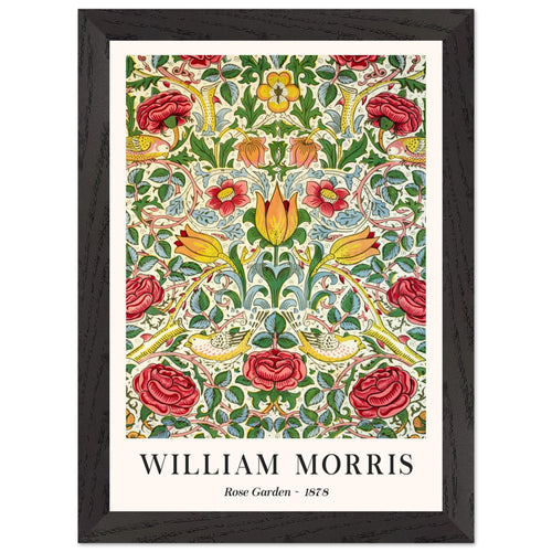 Artfulprints Poster met Lijst William Morris - Rose garden 1878   - A4 21x29.7 cm - Groen