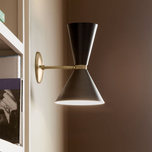 Einzelstrahler Modern Champagner Bronze, Schwarz 2x E27