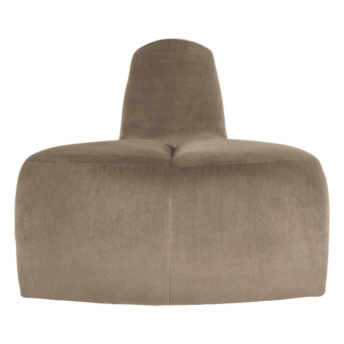 WOOOD eetbank hoek rond rugleuning Mojo - Velvet - Khaki - 83x73x73