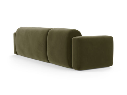 Cosmopolitan Design Modulaire hoekbank rechts Strino 3-zits, flueel groente - 136x308x78cm