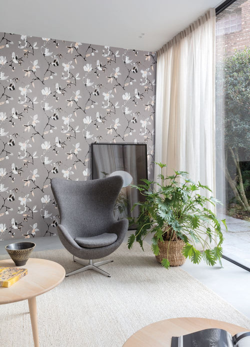 Masureel behang bloemen bruin - 53 cm x 10.05 m - 631929 - vtwonen shop