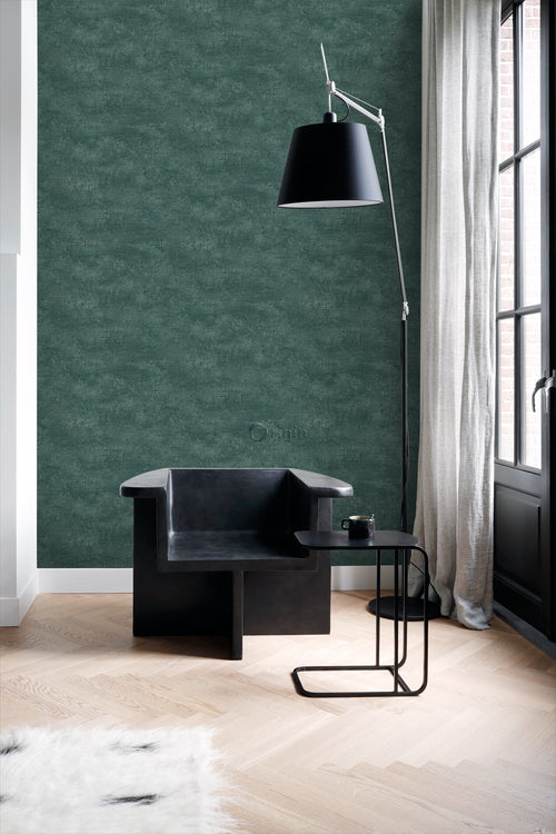 Origin Wallcoverings behang natuursteen met craquelé effect smaragd groen - 53 cm x 10,05 m - 347561 - vtwonen shop