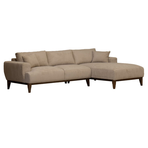 Giga Meubel Chaise Longue Bank Bordeaux - 3-Zits - Links - Taupe