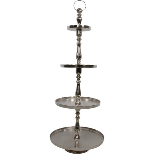 Lesli Living etagère Brush - zilver - Ø50x120cm