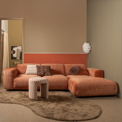 WOOOD chaise longue bank rechts Cloud - Chenille - Terra - 80x280x165