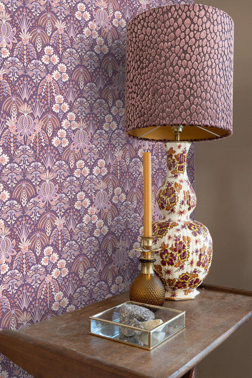 ESTAhome behang vintage bloemen in art nouveau stijl paars - 50 x 900 cm - 130973 - vtwonen shop