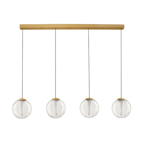 Nova Luce GALEO  Galeo Bar hanglamp, transparant, zandgoud, Triac dimbare LED, 25W, 1765lm, 3000K