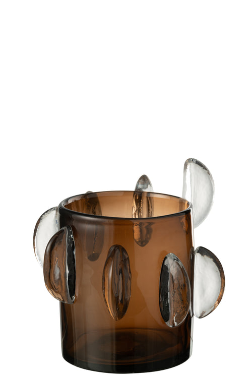 J-Line vaas Steggy Laag - glas - bruin - Ø 25 cm - vtwonen shop